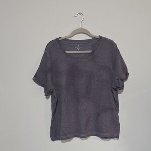 Athleta Purple/Charcoal Short Sleeve Tee